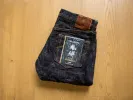 【ONI DENIM】595-Kasuri 17oz Kasuri Denim 鬼絣丹寧復古直筒牛仔褲 sold by Blue Beach Denim