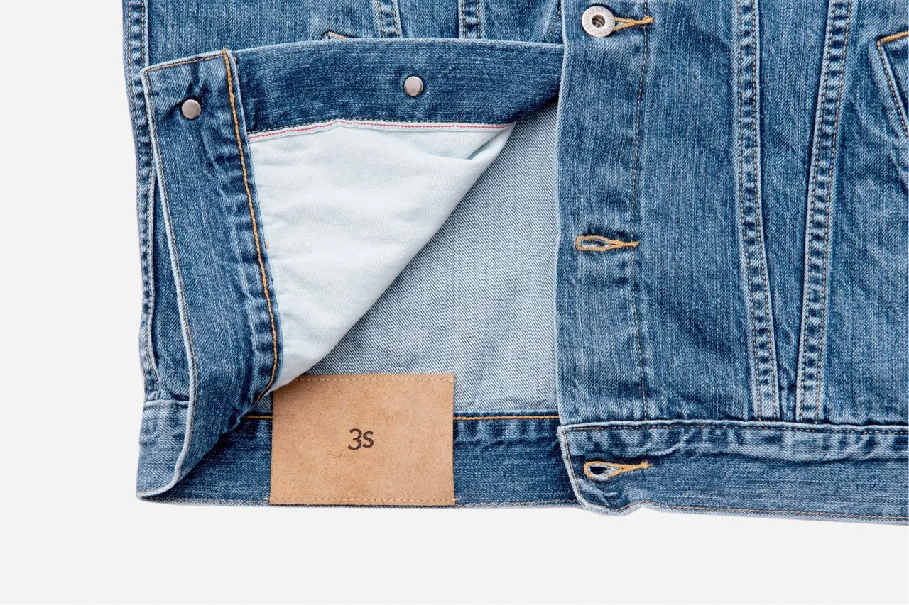 【3sixteen】Type 3s Denim Jacket Washed 101x 12oz 淺藍水洗赤耳牛仔外套 sold by Blue Beach Denim product image thumbnail 2