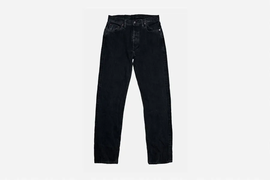 【3sixteen】 CS-222xs Stonewashed Double Black 黑色復古赤耳石洗直筒牛仔褲 sold by Blue Beach Denim