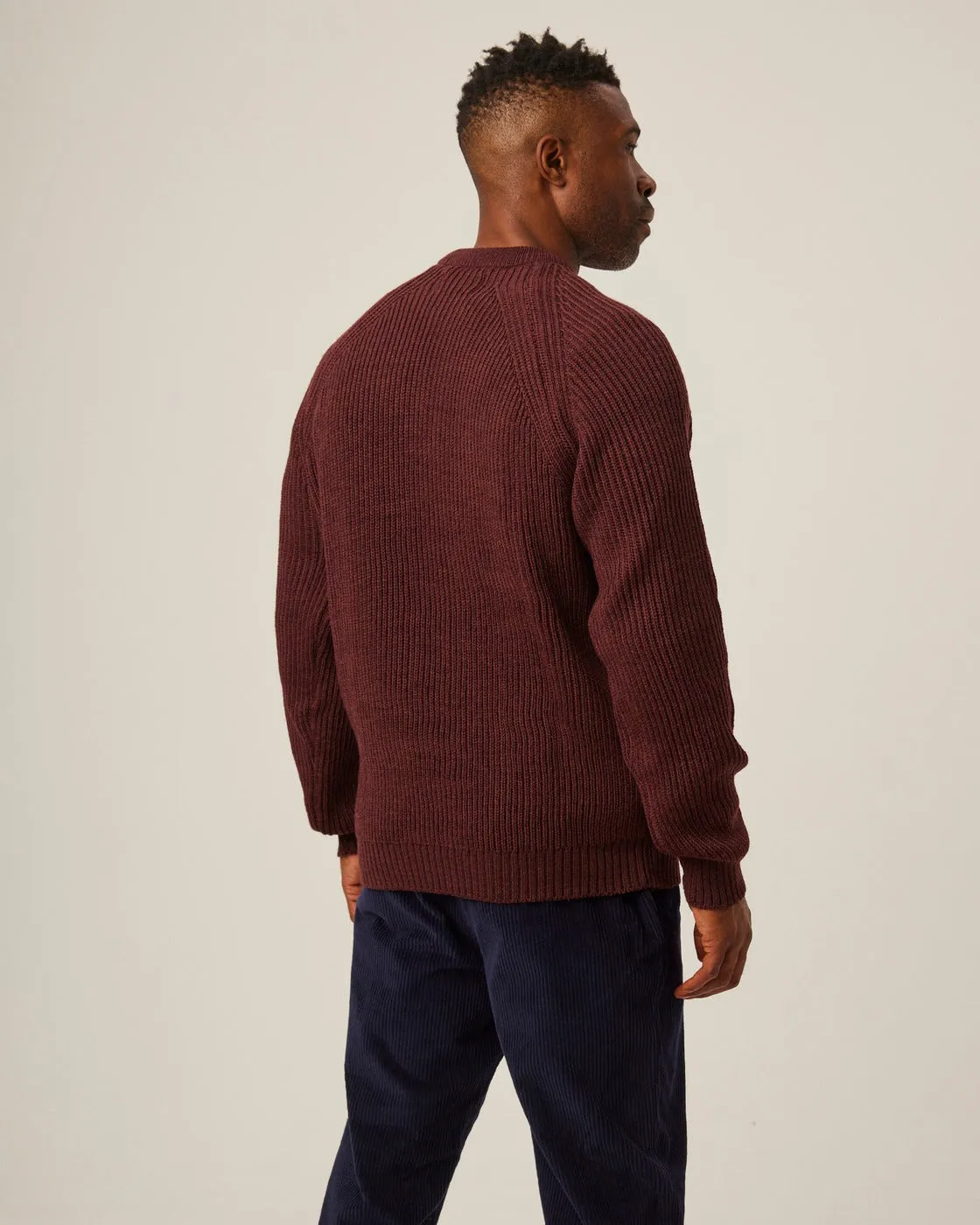 【Peregrine】Merino Wool Ford Crew Neck Sweater Shiraz 酒紅色美麗諾圓領粗針毛衣 sold by Blue Beach Denim product image thumbnail 5
