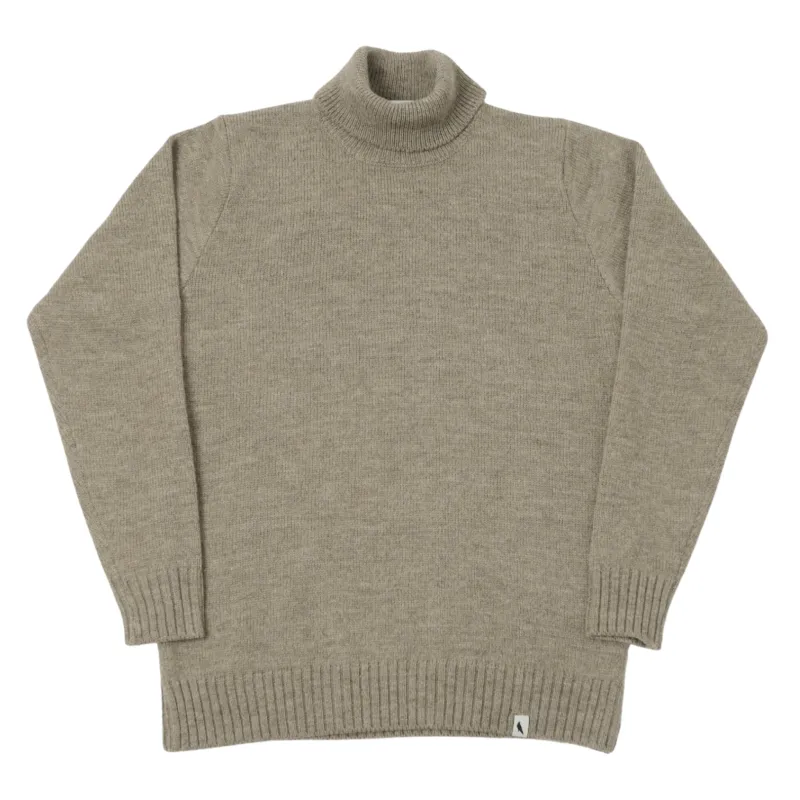 【Peregrine】Makers Stitch Polo Neck Sweater Oak 淺橡樹色水洗美麗諾高領毛衣 sold by Blue Beach Denim