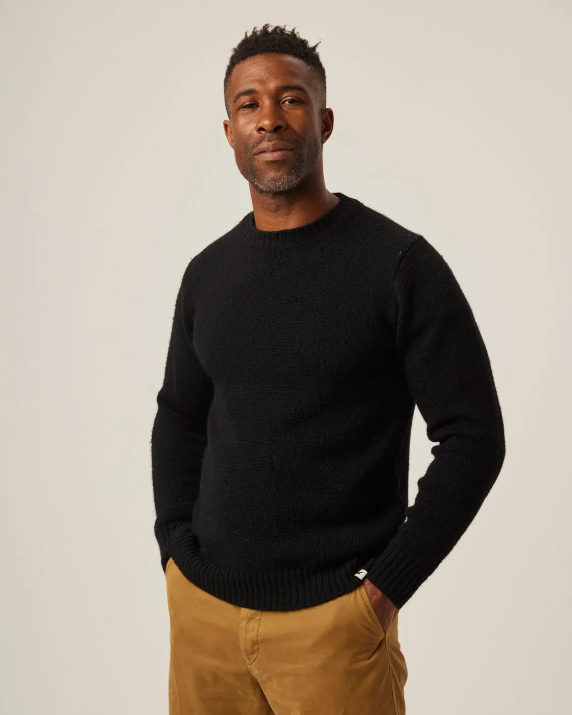 【Peregrine】Makers Stitch Crew Sweater Black 黑色水洗美麗諾圓領毛衣 sold by Blue Beach Denim product image thumbnail 2