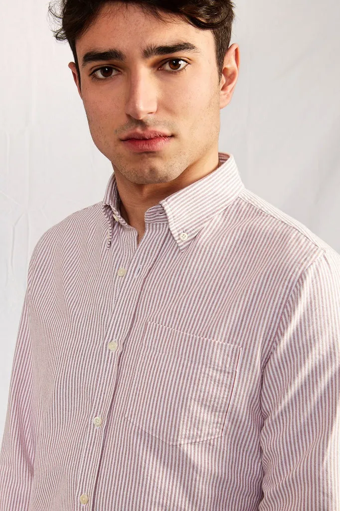 【ABCL Garments】BD 1214 Selvedge Oxford Red Stripe 紅條紋赤耳布邊牛津襯衫 sold by Blue Beach Denim product image thumbnail 2