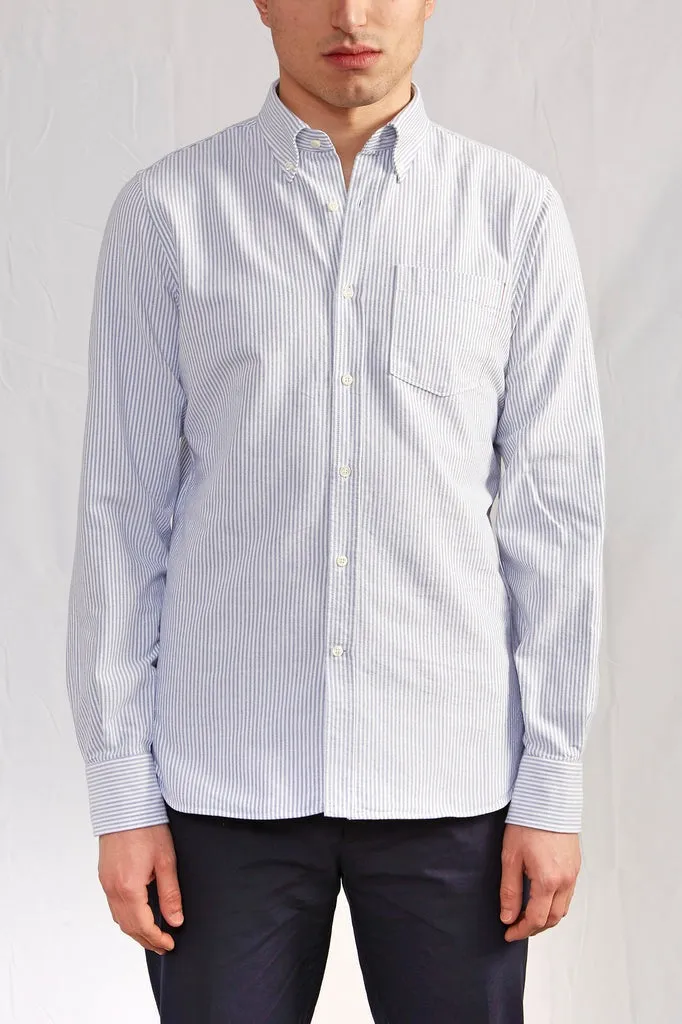 【ABCL Garments】BD 1214 Selvedge Oxford Blue Stripe 藍色條紋赤耳布邊牛津襯衫 sold by Blue Beach Denim