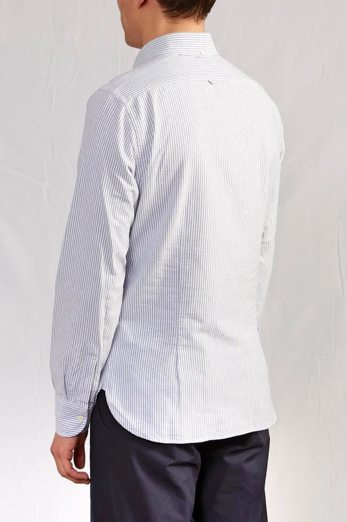 【ABCL Garments】BD 1214 Selvedge Oxford Blue Stripe 藍色條紋赤耳布邊牛津襯衫 sold by Blue Beach Denim product image thumbnail 4
