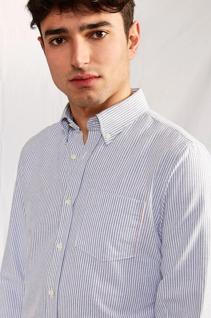 【ABCL Garments】BD 1214 Selvedge Oxford Blue Stripe 藍色條紋赤耳布邊牛津襯衫 sold by Blue Beach Denim product image thumbnail 2
