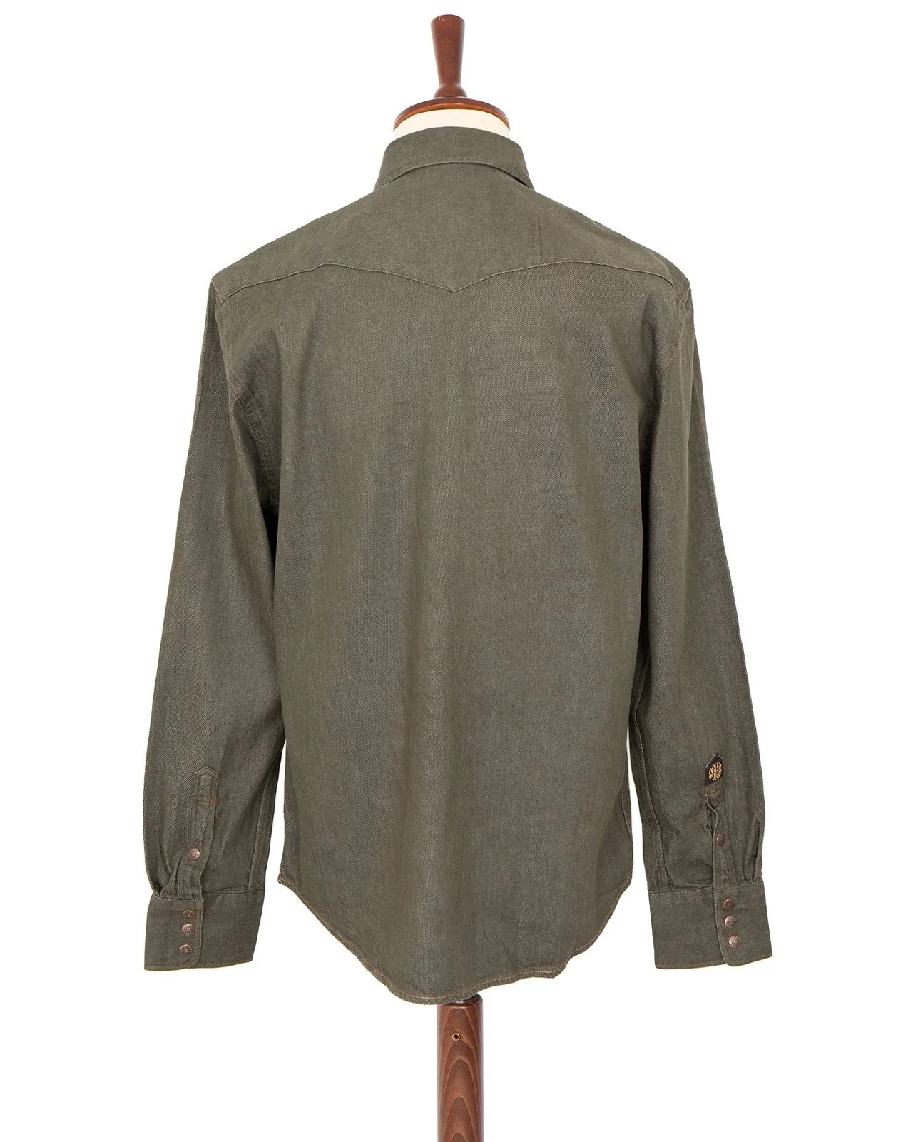 【Indigofera】Ryman Denim Shirt, Carson Denim Green 卡森綠色丹寧西部鋸齒牛仔襯衫 sold by Blue Beach Denim product image thumbnail 3