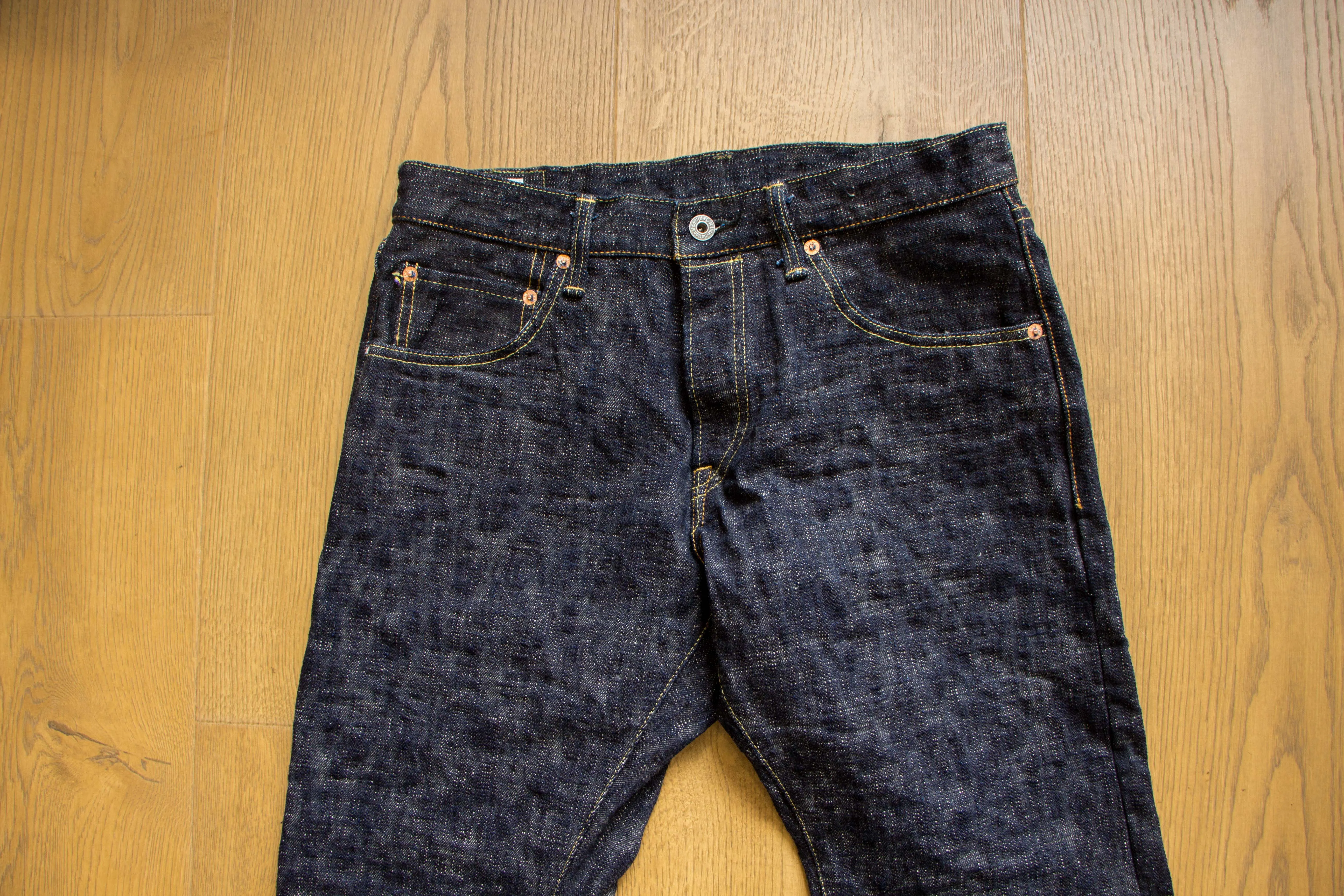 【ONI DENIM】902-Kasuri 17oz Kasuri Denim 鬼絣丹寧高腰錐形牛仔褲 sold by Blue Beach Denim product image thumbnail 5
