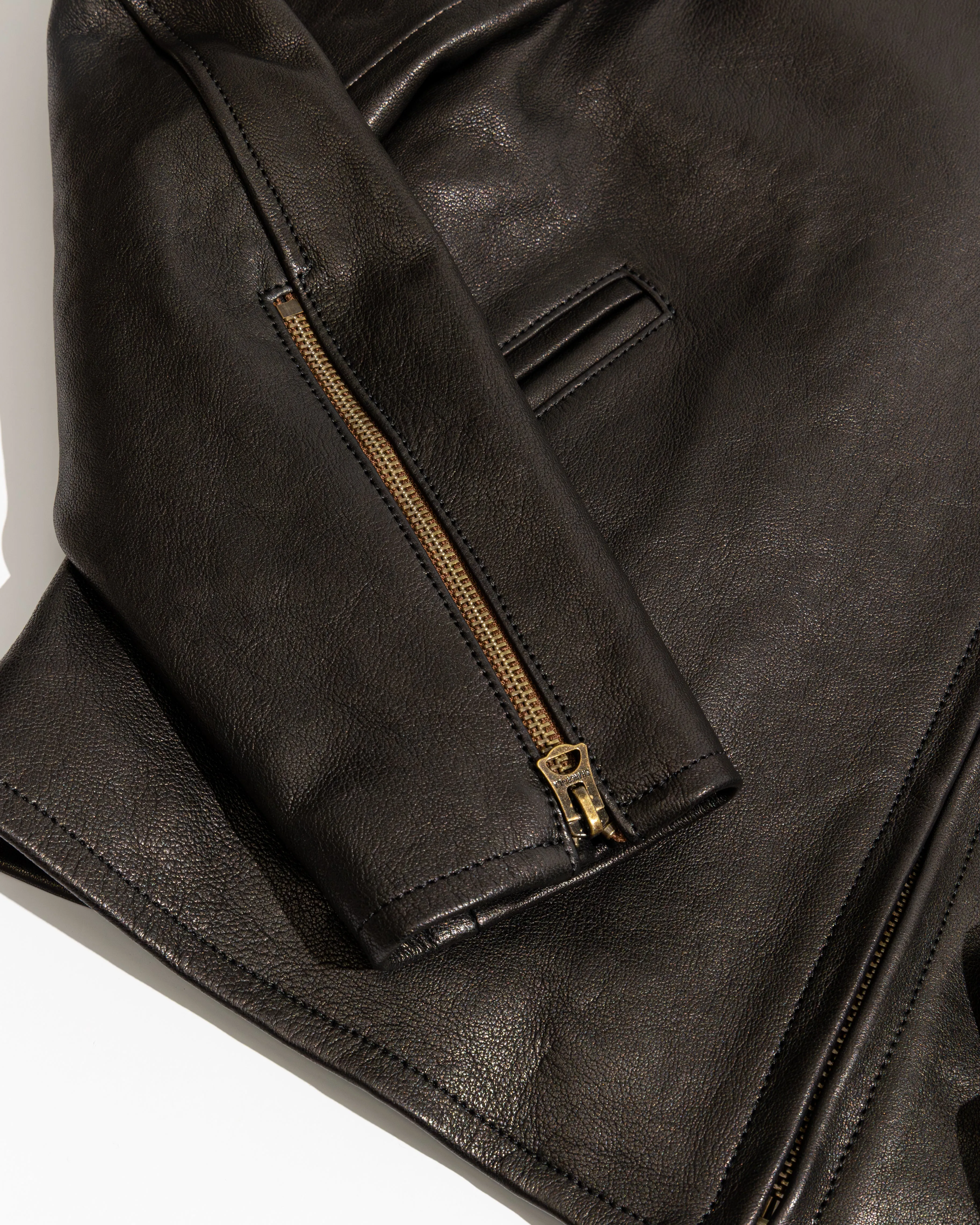 【Shangri-La Heritage】“J-100” Cafer Racer Black 黑色小羊皮合身直拉騎士皮衣 sold by Blue Beach Denim product image thumbnail 5