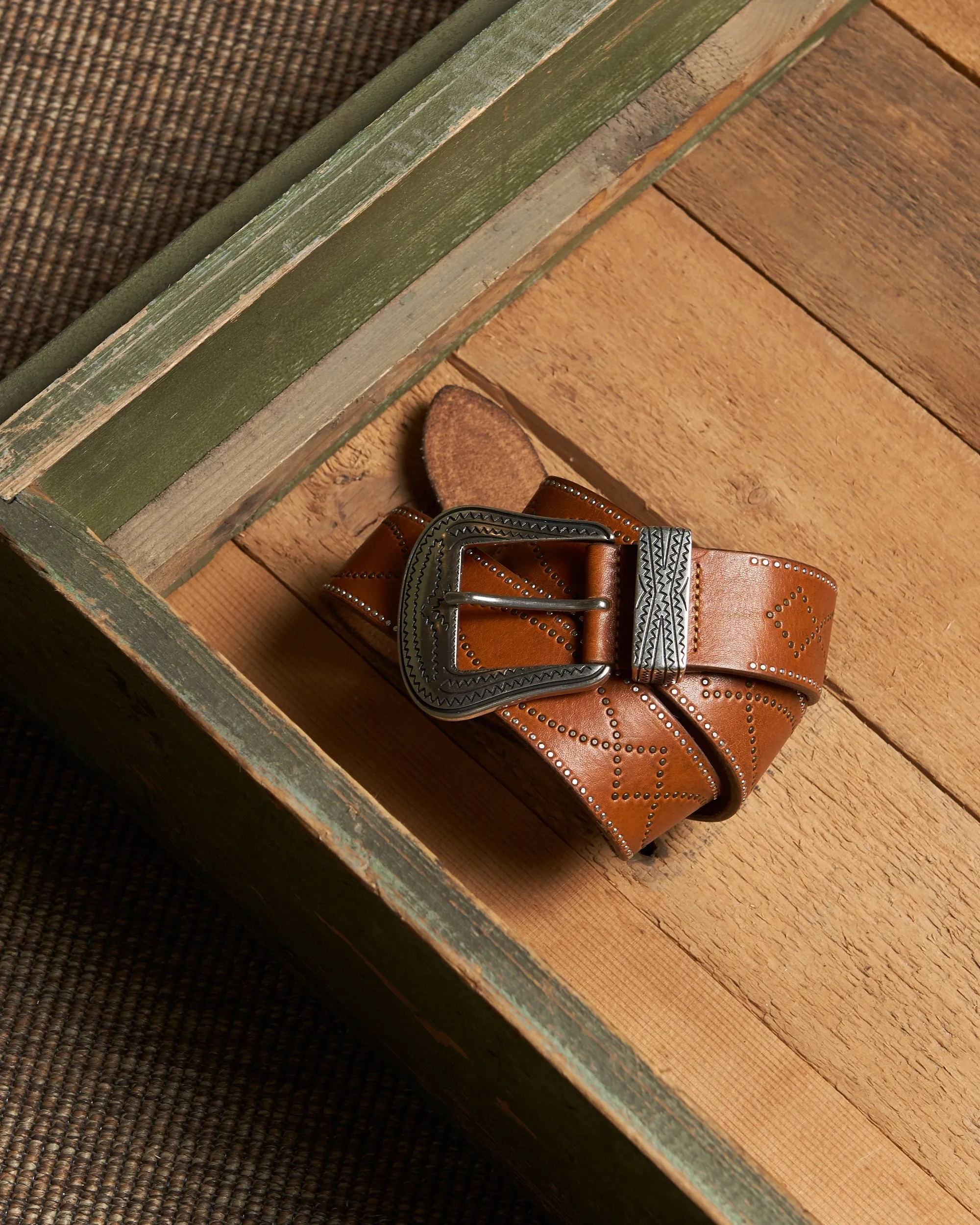 【Fortela】BELT TESLA LM016 CUOIO 義大利手敲皮帶 sold by Blue Beach Denim