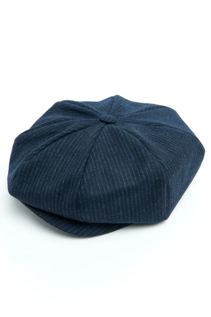 【Scarti-Lab】TOMMY SE462 Wool Pinstripe Newsboy Hat 羊毛直條紋報童帽 sold by Blue Beach Denim