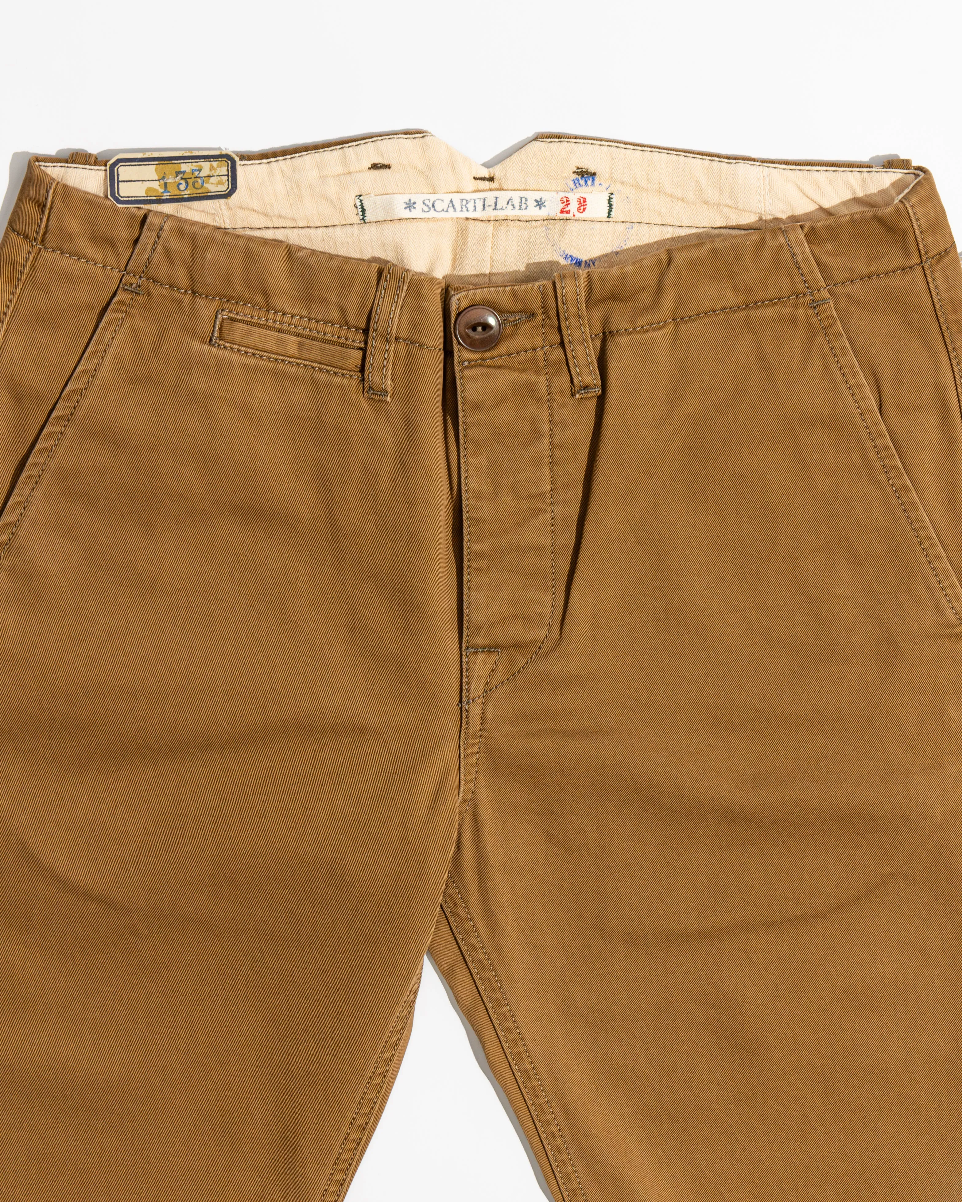 【Scarti-Lab】Chinos 133 SG506 Garbadine Tan 水洗褐色卡其斜紋直筒長褲 sold by Blue Beach Denim product image thumbnail 2