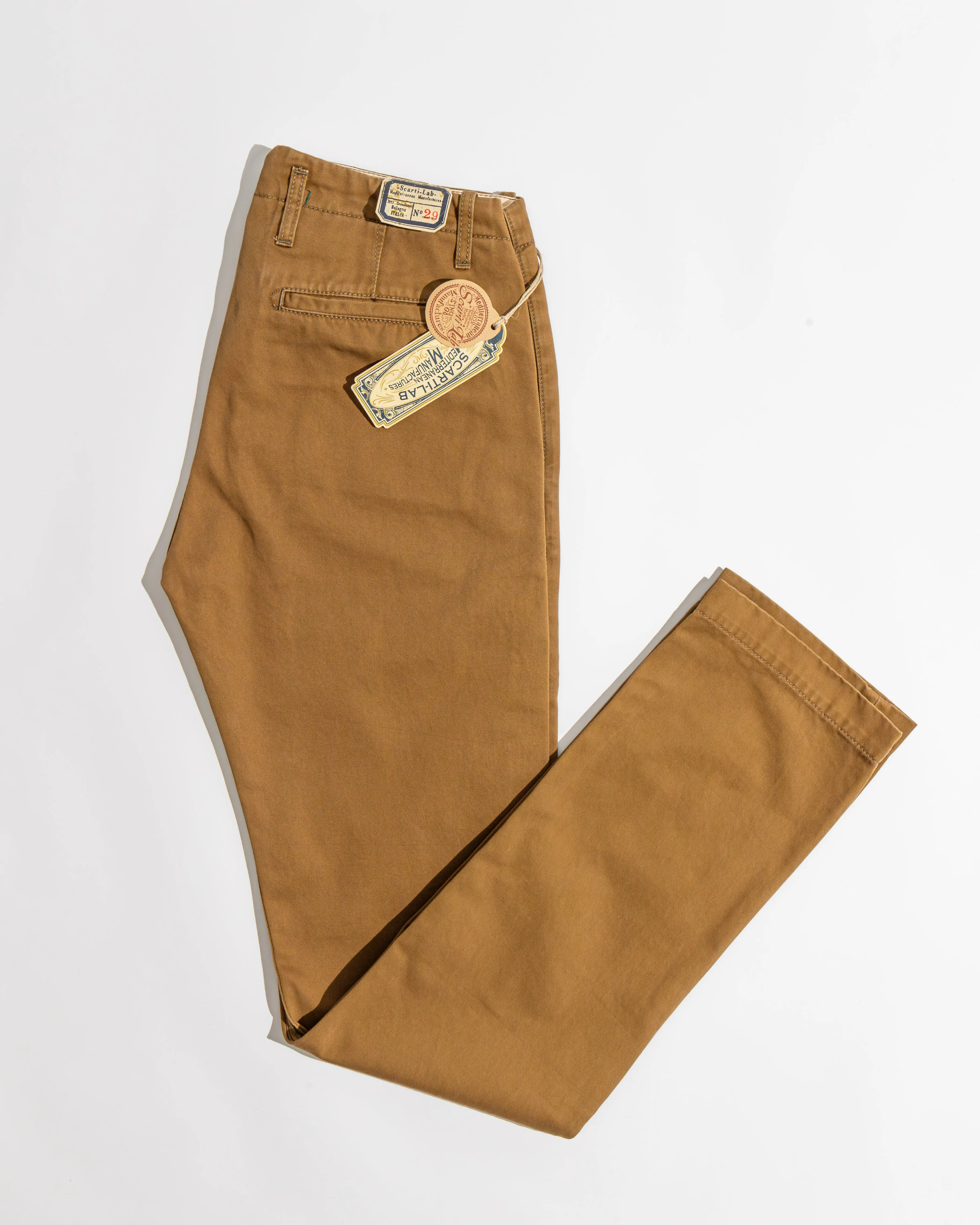 【Scarti-Lab】Chinos 133 SG506 Garbadine Tan 水洗褐色卡其斜紋直筒長褲 sold by Blue Beach Denim