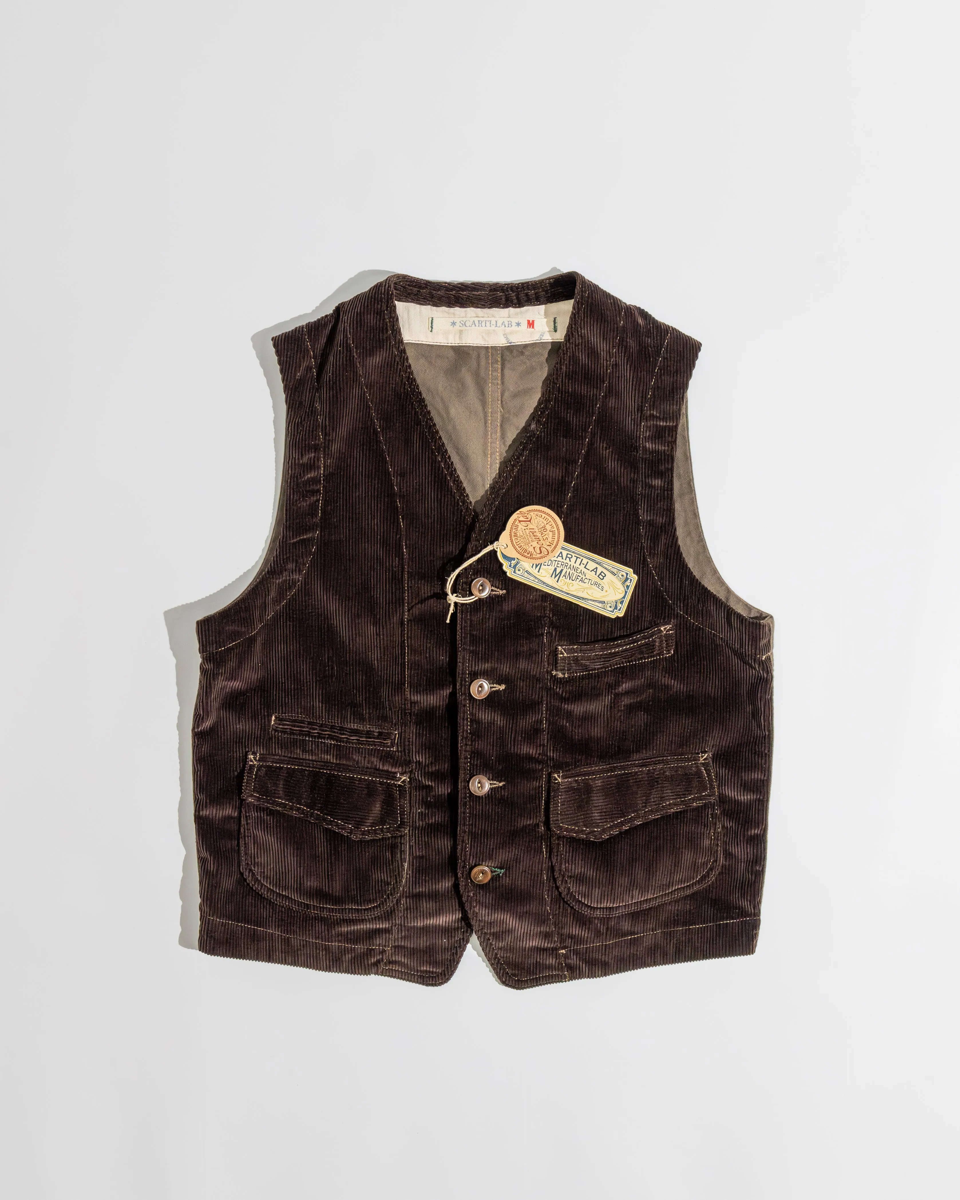 【Scarti-Lab】Work Vest 403 SN814 Brown Corduroy 咖啡色燈芯絨背心 sold by Blue Beach Denim