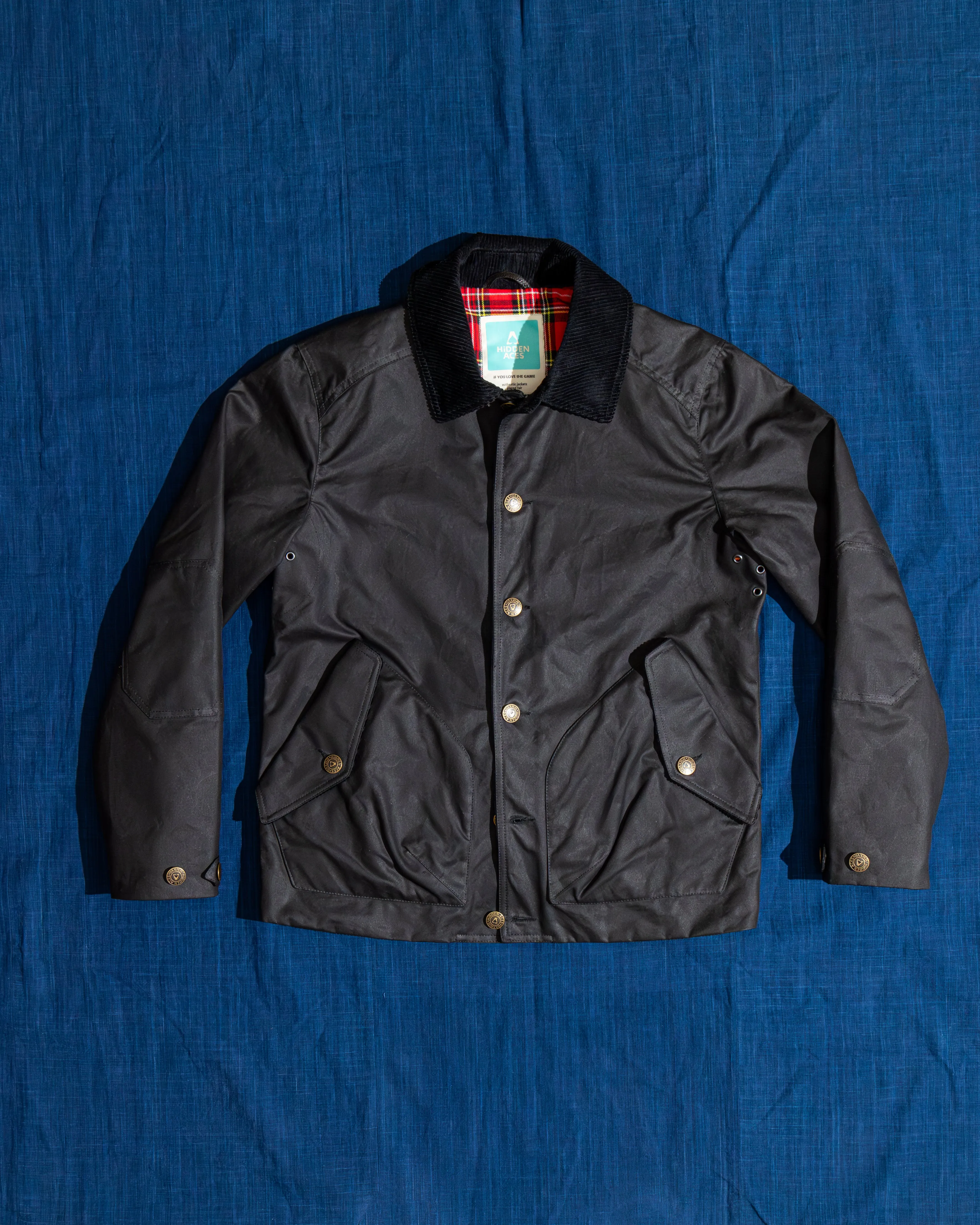 【Hidden Aces】KA6201 Pollux Wax Canvas Jacket Black 乾式油布波路克斯夾克黑色 sold by Blue Beach Denim