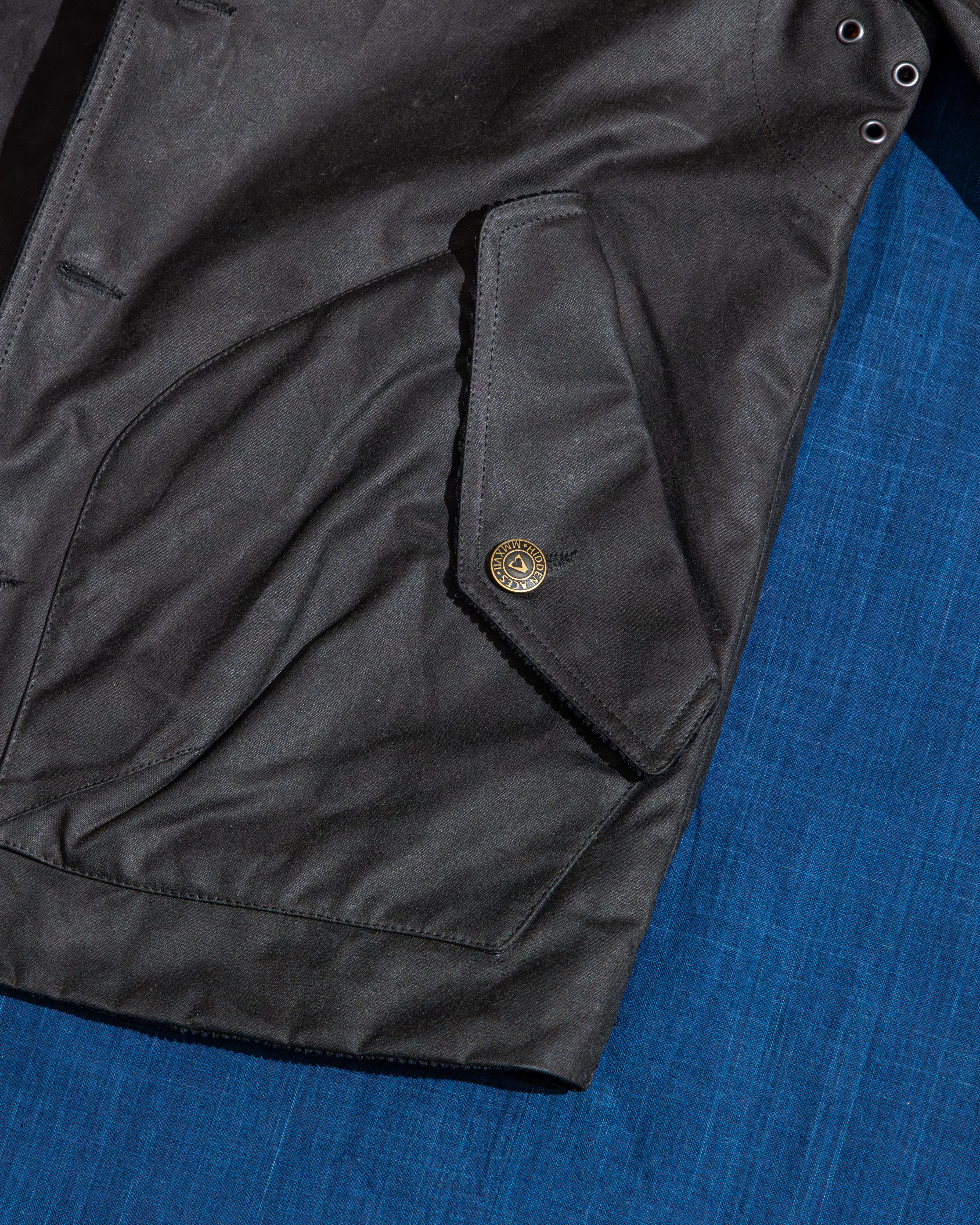 【Hidden Aces】KA6201 Pollux Wax Canvas Jacket Black 乾式油布波路克斯夾克黑色 sold by Blue Beach Denim product image thumbnail 3