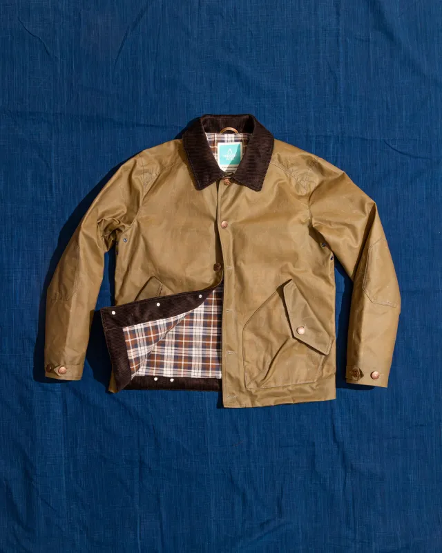 【Hidden Aces】KA6201 Pollux Wax Canvas Jacket Wheat 乾式油布波路克斯夾克小麥色 sold by Blue Beach Denim
