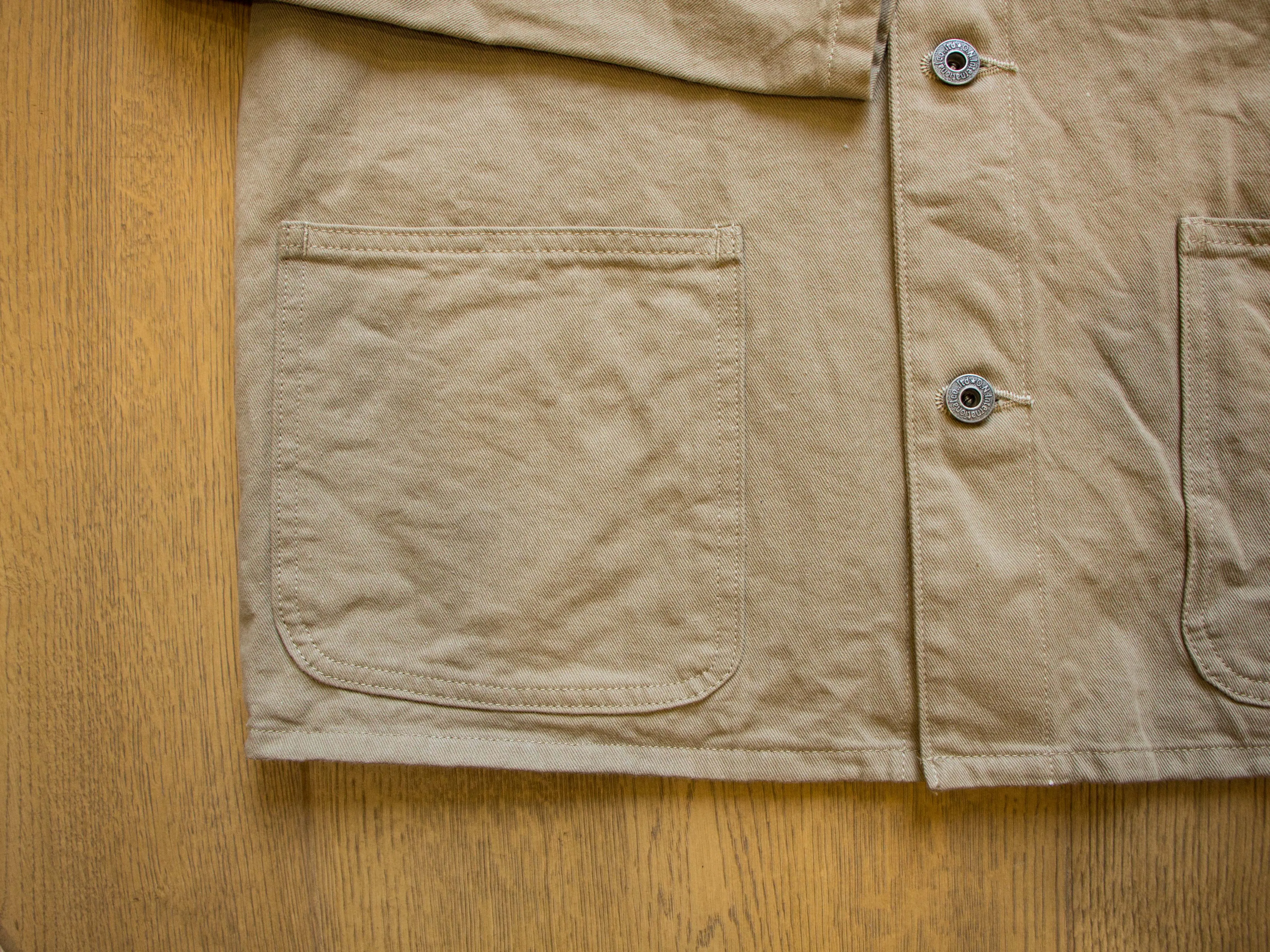 【ONI DENIM】03501-SVC-KHB Light Beige 輕磅復古卡其布邊工裝夾克 sold by Blue Beach Denim product image thumbnail 2