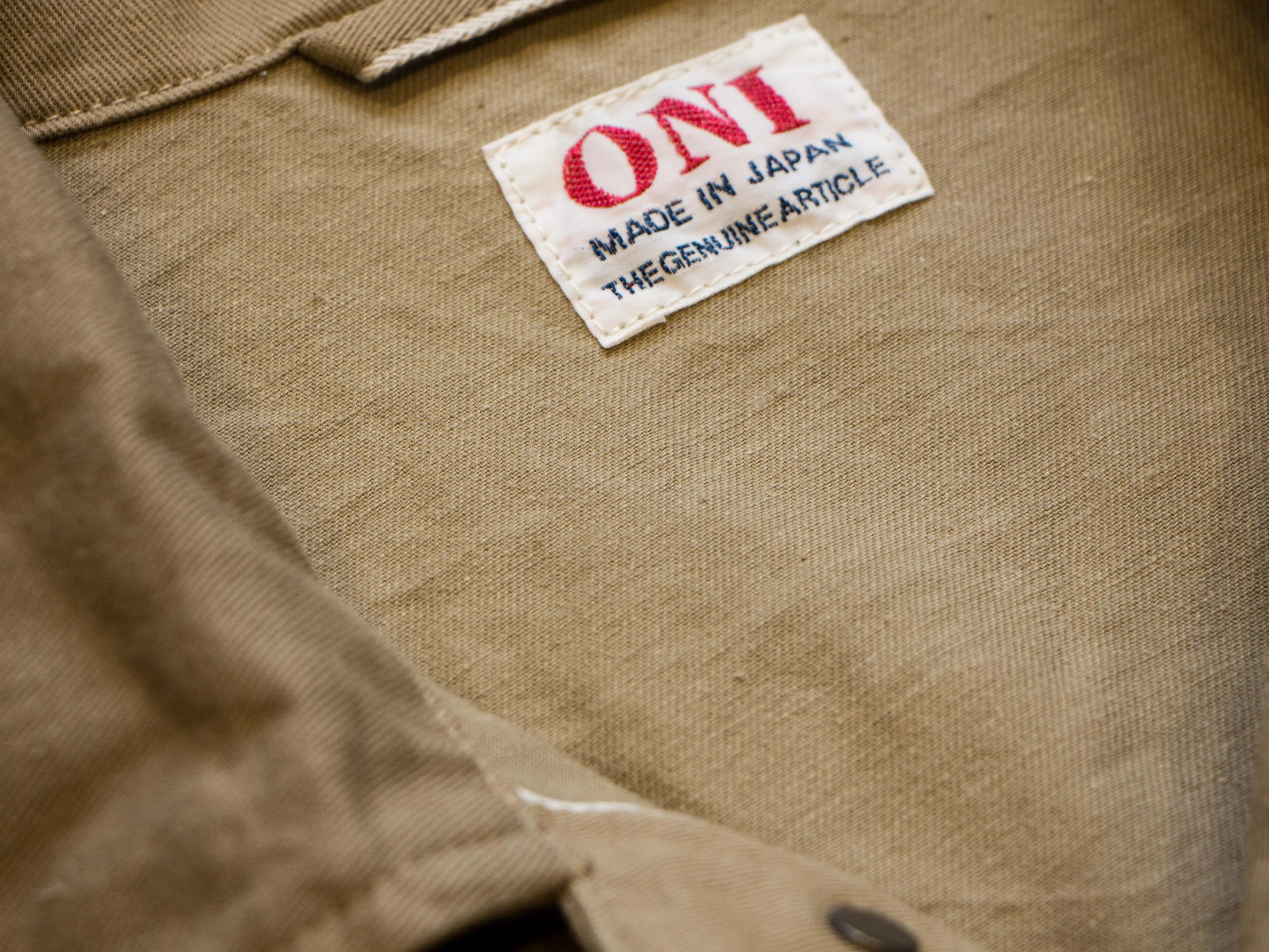 【ONI DENIM】03501-SVC-KHB Light Beige 輕磅復古卡其布邊工裝夾克 sold by Blue Beach Denim product image thumbnail 4