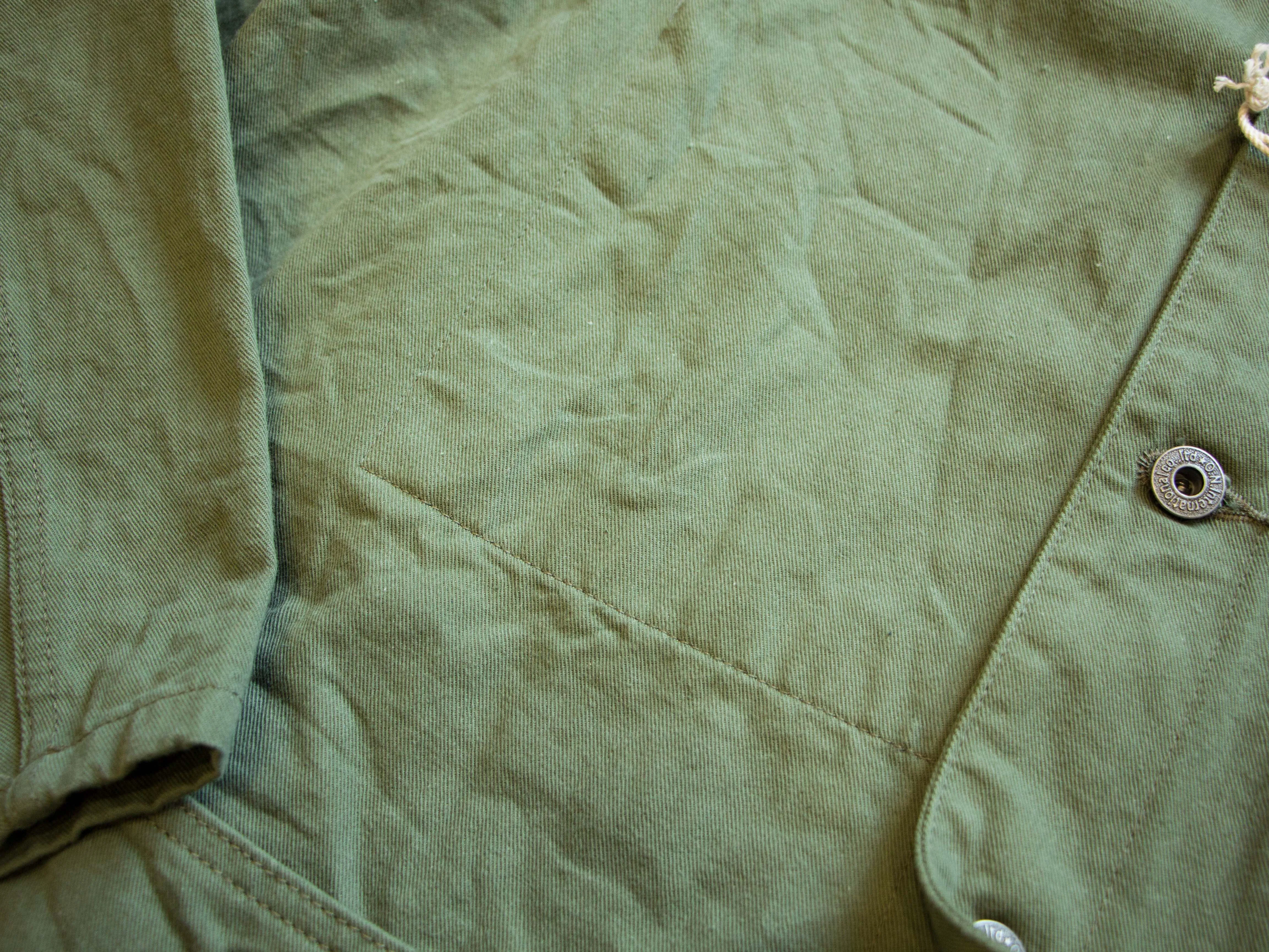 【ONI DENIM】03501-SVC-LOL Light Olive 輕磅復古橄欖綠布邊工裝夾克 sold by Blue Beach Denim product image thumbnail 5