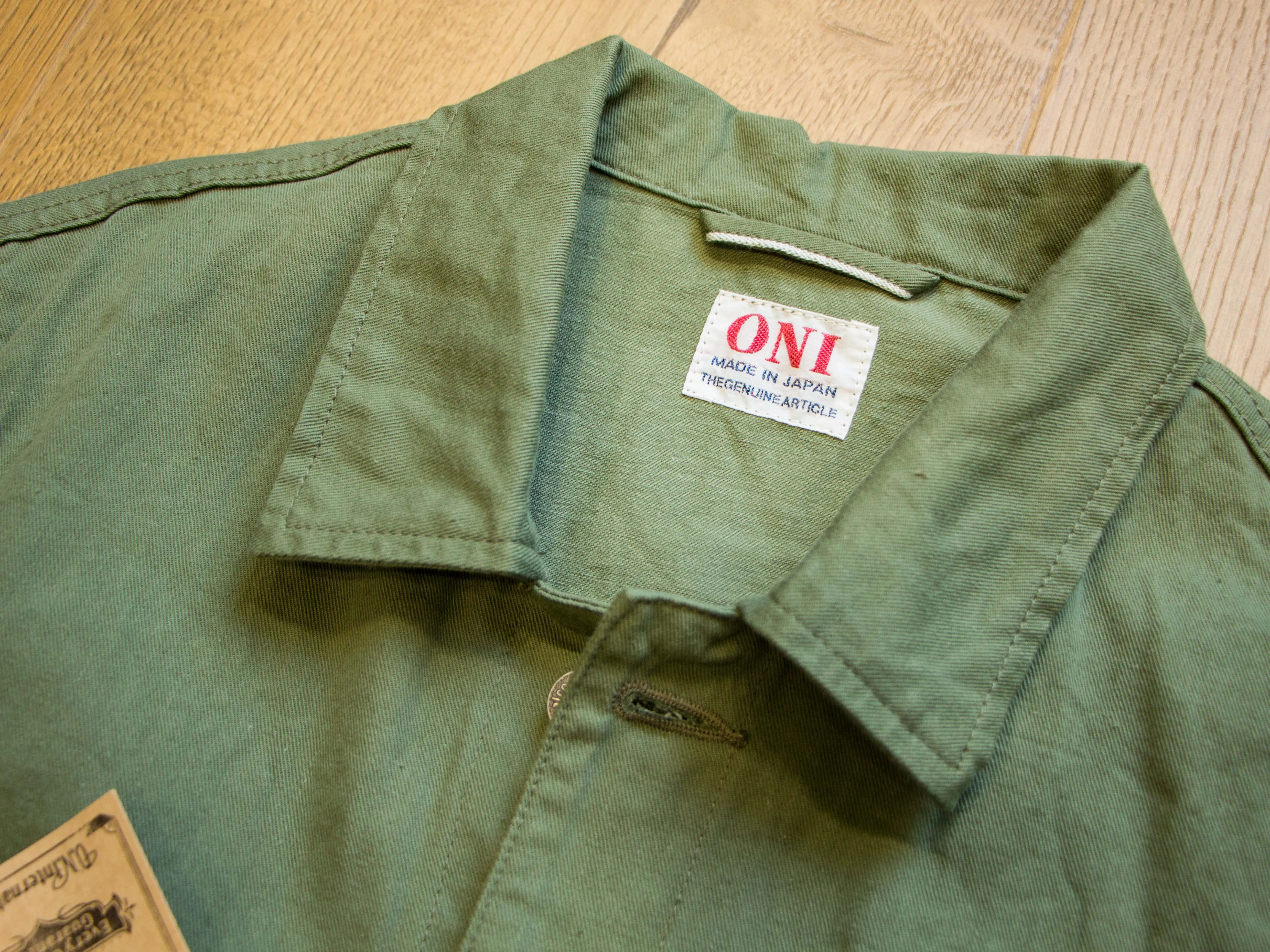 【ONI DENIM】03501-SVC-LOL Light Olive 輕磅復古橄欖綠布邊工裝夾克 sold by Blue Beach Denim product image thumbnail 2