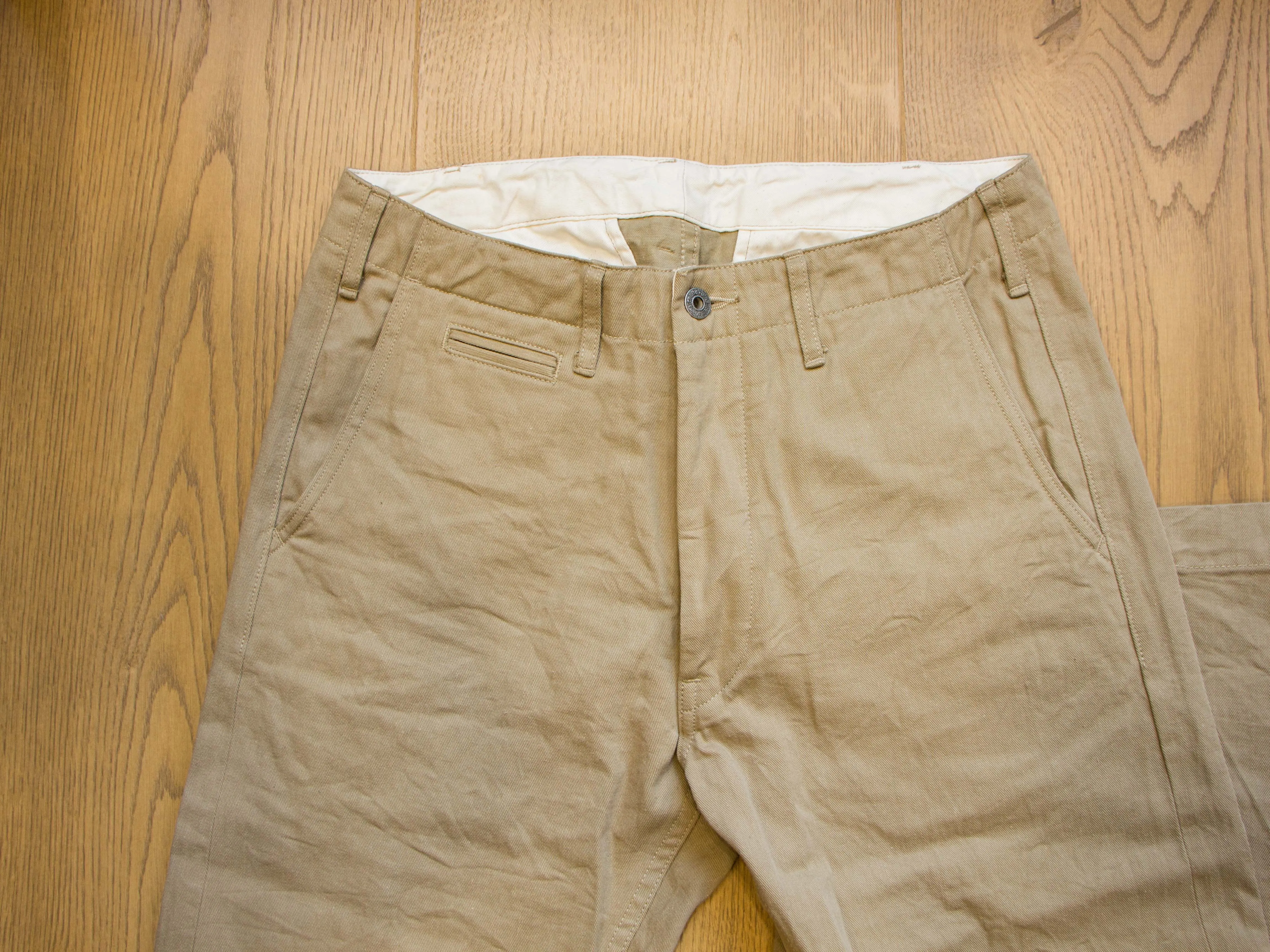【ONI DENIM】737-SVC-KHB Selvedge Chino Light Beige 輕磅復古卡其色寬鬆直筒休閒褲 sold by Blue Beach Denim product image thumbnail 4