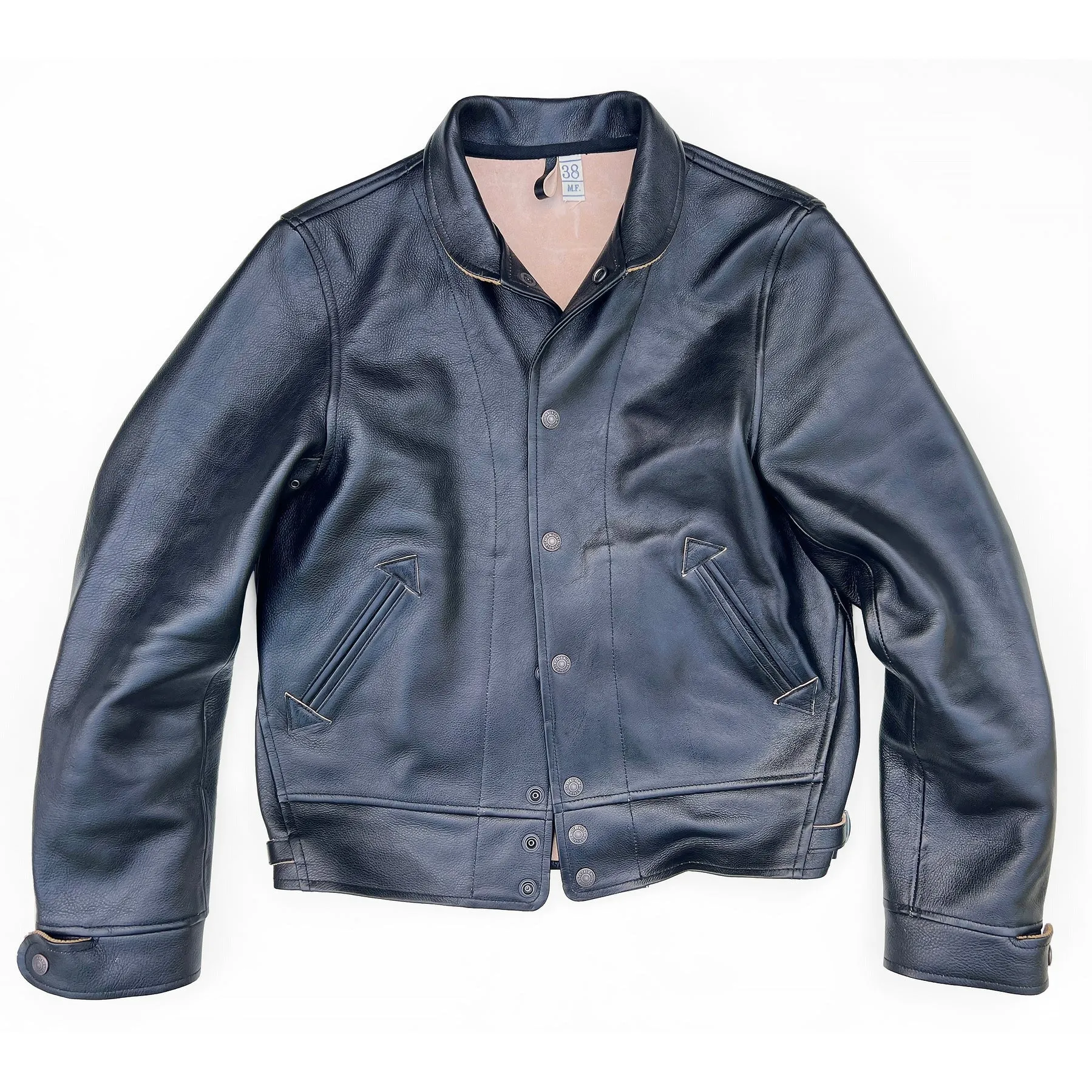 【Mister Freedom】Campus 'Stud' Jacket Black Teacore 哥薩克外套美國植鞣黑色茶芯牛皮 sold by Blue Beach Denim
