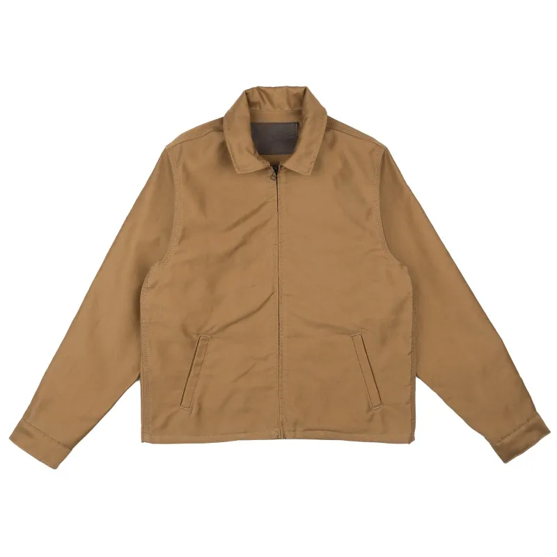 【Naked & Famous】Brushed Jungle Cloth Tan 卡其色刷毛叢林布拉鍊夾克 sold by Blue Beach Denim