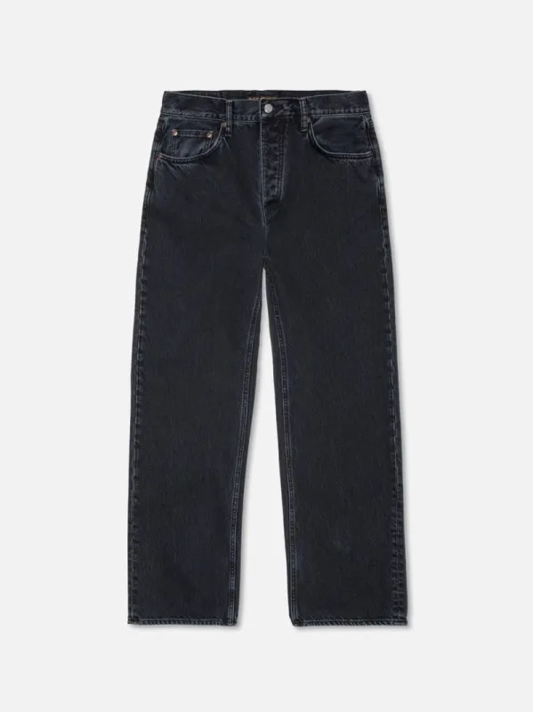【Nudie Jeans】Tuff Tony Black Vintage 舊貨黑高腰寬版直筒褲 sold by Blue Beach Denim