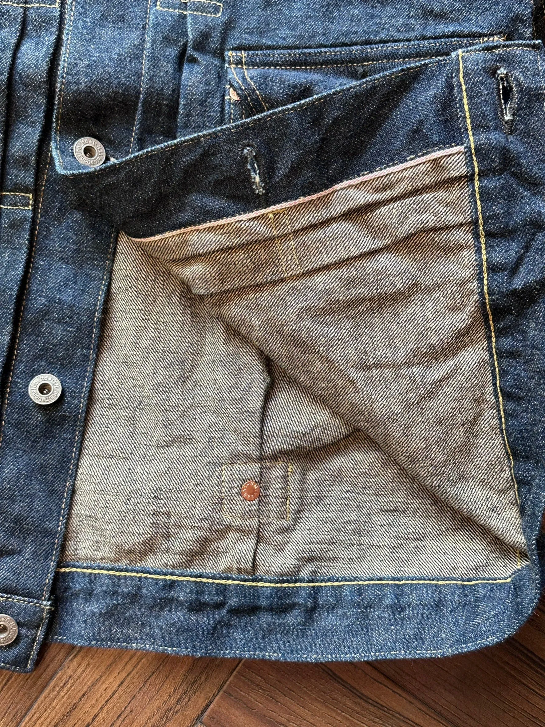 【ONI DENIM】01507L-ISHIKAWADAI Type 1 Denim Jacket 15oz 石川台紡紗機布料一代丹寧外套 sold by Blue Beach Denim product image thumbnail 4