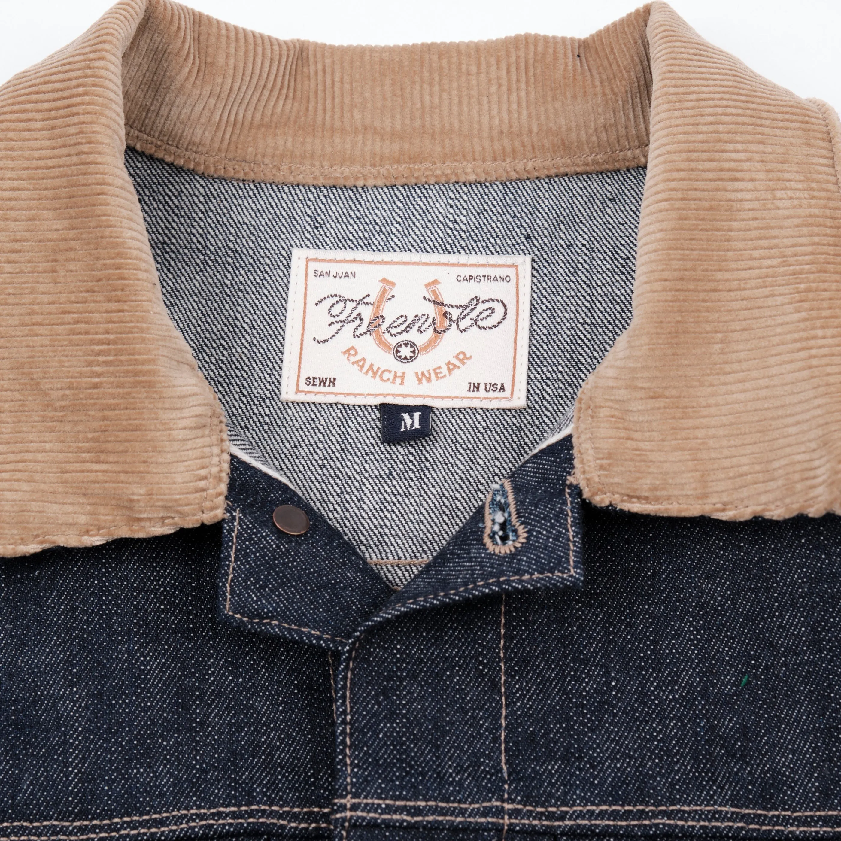 【Freenote】RJ-3 13 Ounce Indigo Denim 燈心絨拚領復古牛仔外套 sold by Blue Beach Denim product image thumbnail 5