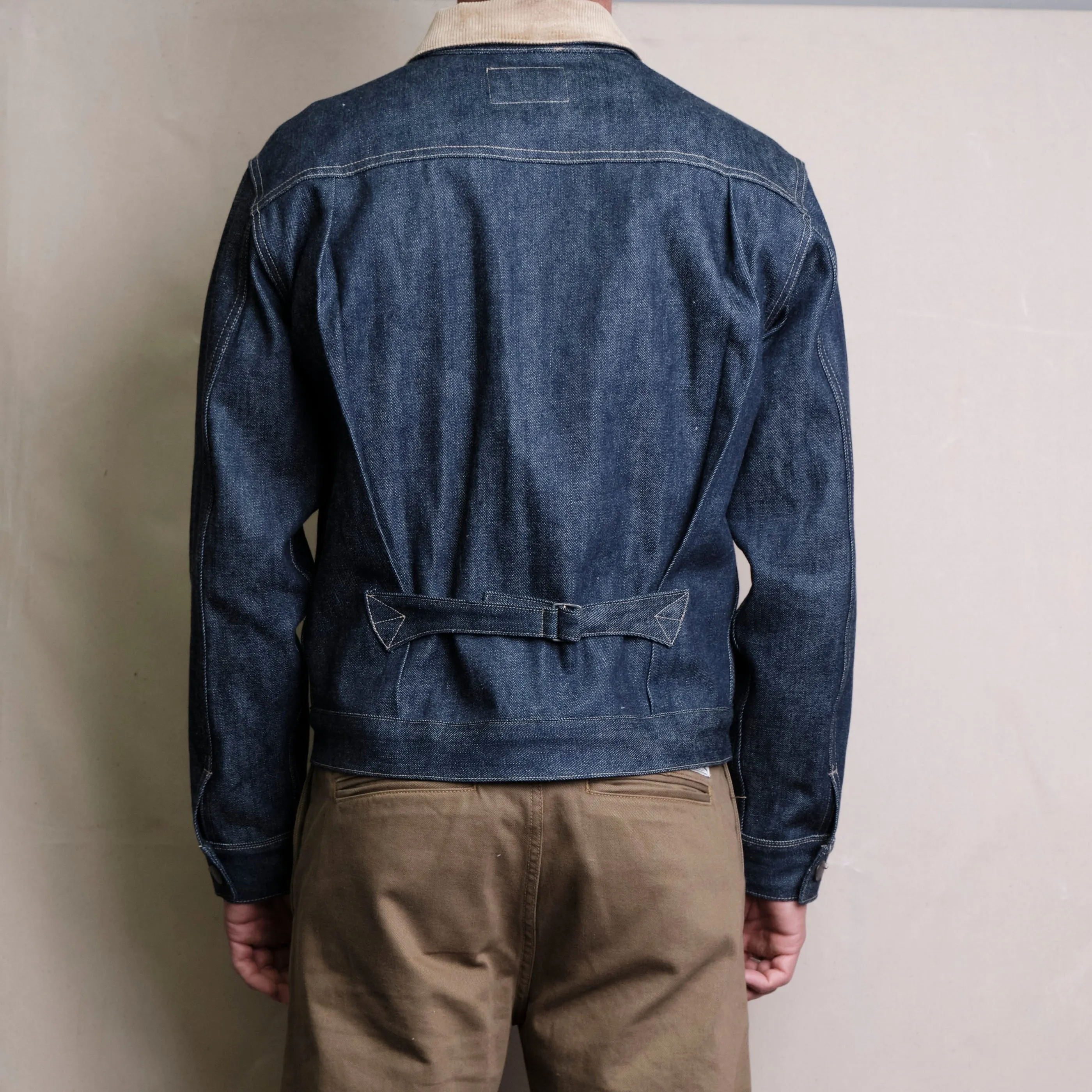 【Freenote】RJ-3 13 Ounce Indigo Denim 燈心絨拚領復古牛仔外套 sold by Blue Beach Denim product image thumbnail 3