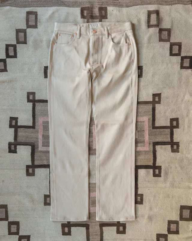 【WYTHE】Bedford Cord Five Pocket Pants Off White 米白色貝德福五口袋直筒長褲 sold by Blue Beach Denim