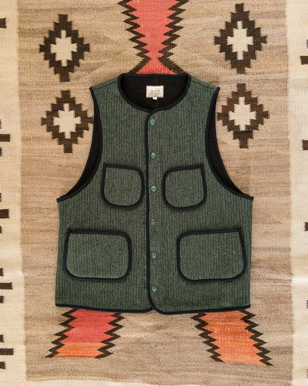 【WYTHE】Beach Cloth Vest Evergreen 綠色復古羊毛背心 sold by Blue Beach Denim