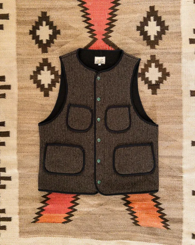 【WYTHE】Beach Cloth Vest Brown 咖啡混色復古羊毛背心 sold by Blue Beach Denim