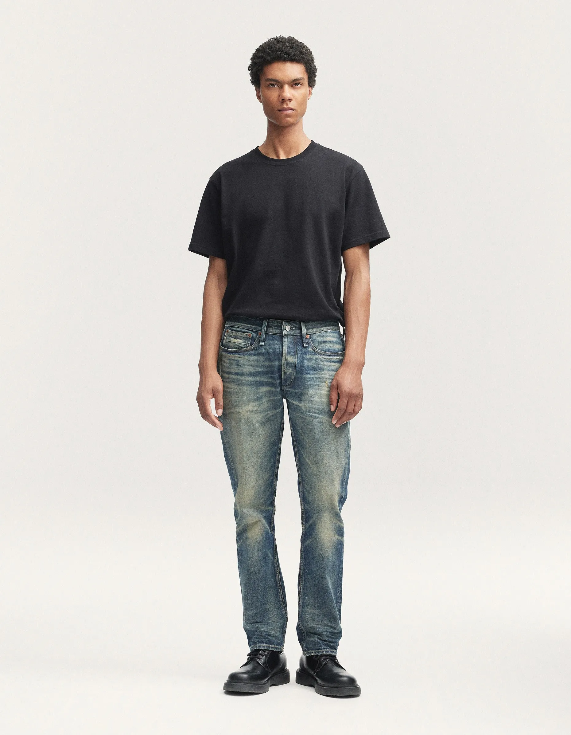 【DENHAM】Ridge Authentic AVW 重度手刷復古舊化修身直筒牛仔褲 sold by Blue Beach Denim