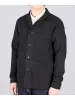 【MOMOTARO】03042 Black Dobby Coverall Jacket 圓領黑染刺仔工裝夾克 sold by Blue Beach Denim