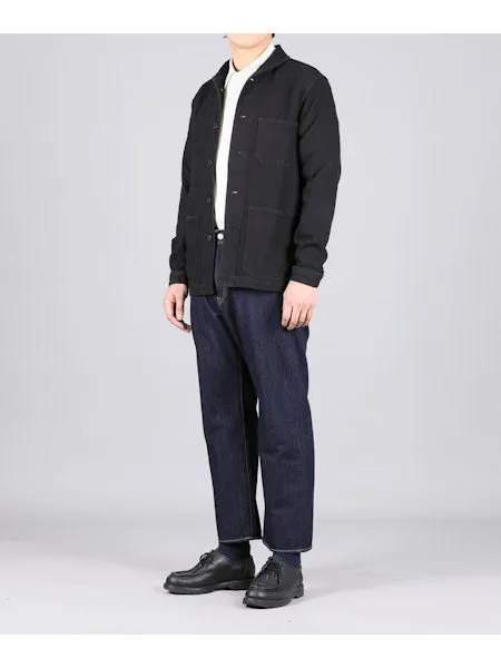 【MOMOTARO】03042 Black Dobby Coverall Jacket 圓領黑染刺仔工裝夾克 sold by Blue Beach Denim product image thumbnail 2