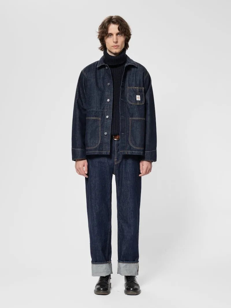 【Nudie Jeans】Howie Chore Jacket One Wash Blue 深藍原色復古工裝夾克 sold by Blue Beach Denim product image thumbnail 2