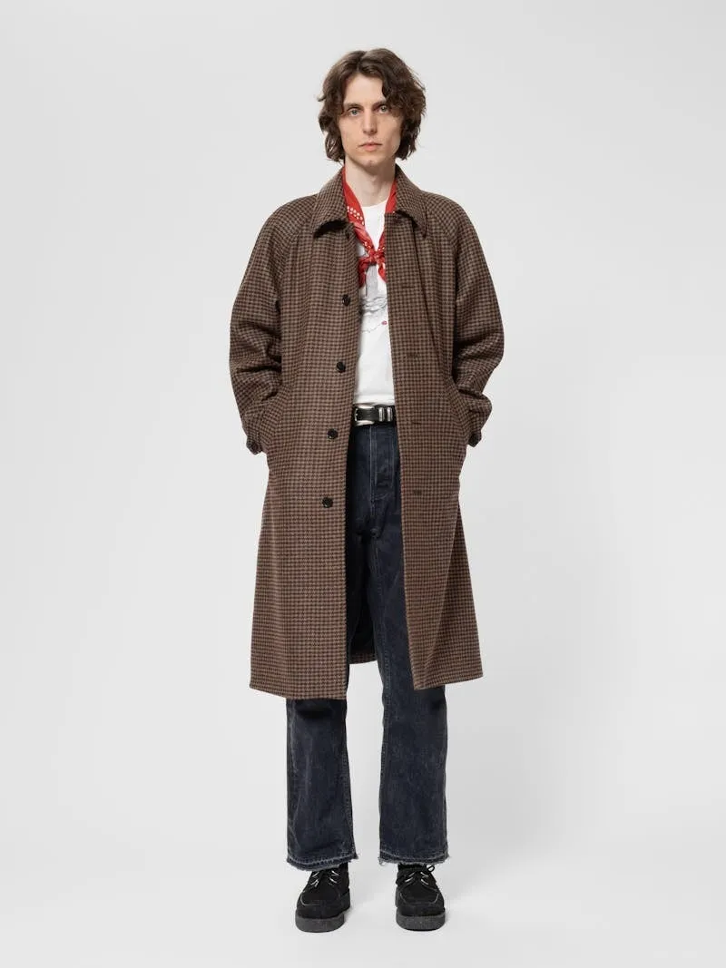 【Nudie Jeans】Will Overcoat Brown 咖啡色千鳥格羊毛大衣 sold by Blue Beach Denim product image thumbnail 2