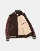 【Dehen 1920】Varsity Jacket Brown Melton / Antique Brandy 校園運動夾克咖啡拼接白蘭地色皮袖 sold by Blue Beach Denim