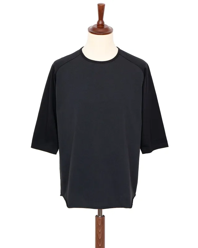 【Indigofera】Leon Raglan Sweater Marshall / Black 頂級匹馬棉 五分拚色長袖 sold by Blue Beach Denim