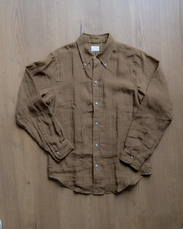 【Far East Manufacturing】頂級復古亞麻襯衫金棕色 sold by Blue Beach Denim