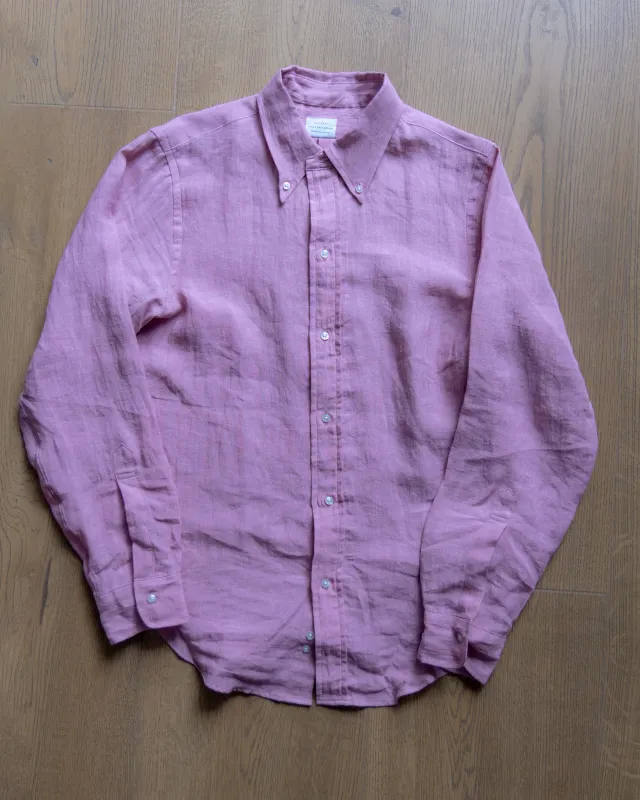 【Far East Manufacturing】頂級復古亞麻襯衫粉色 sold by Blue Beach Denim