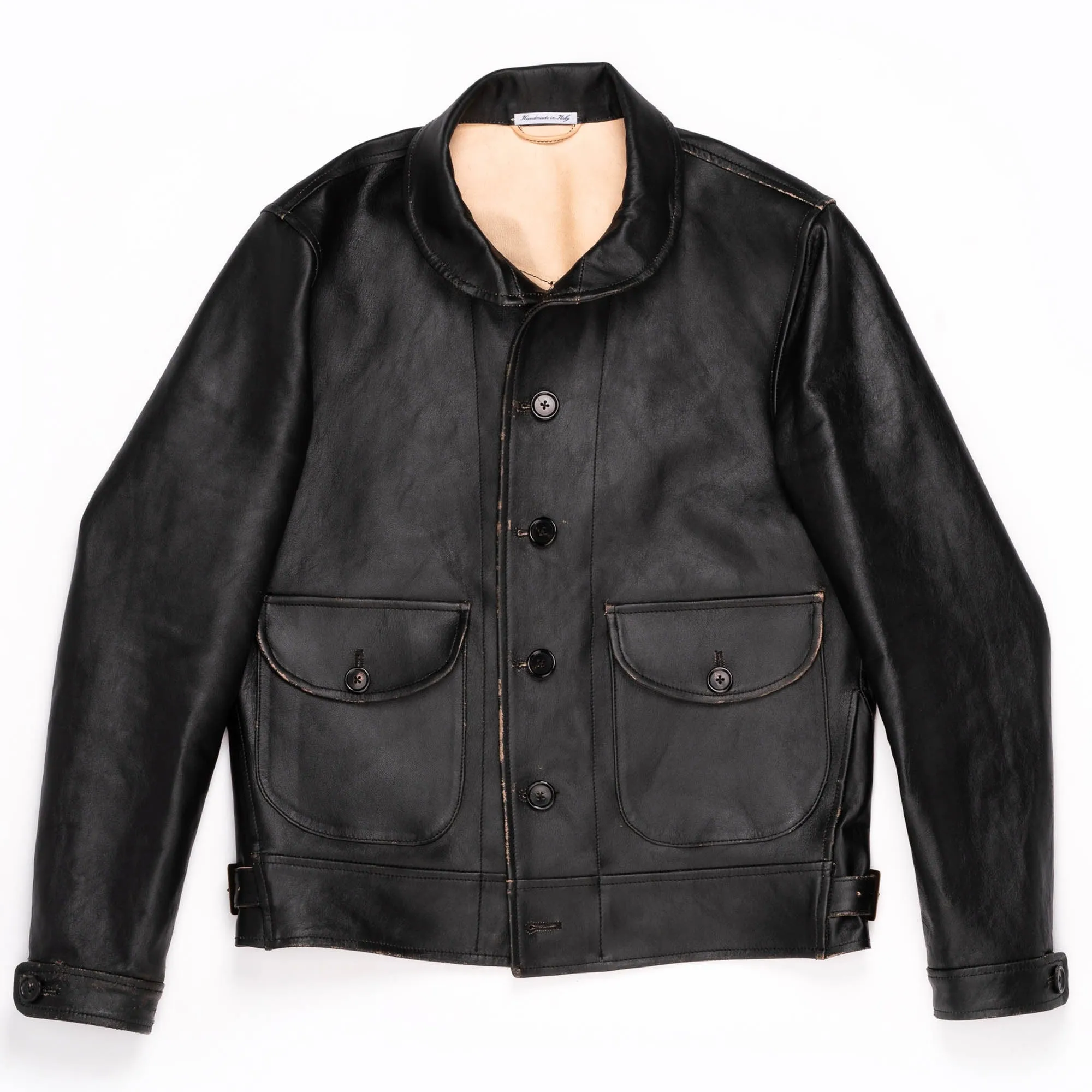 【Shangri-La Heritage】Cossack Black Tea-core 植鞣革茶芯小羊皮哥薩克外套 sold by Blue Beach Denim