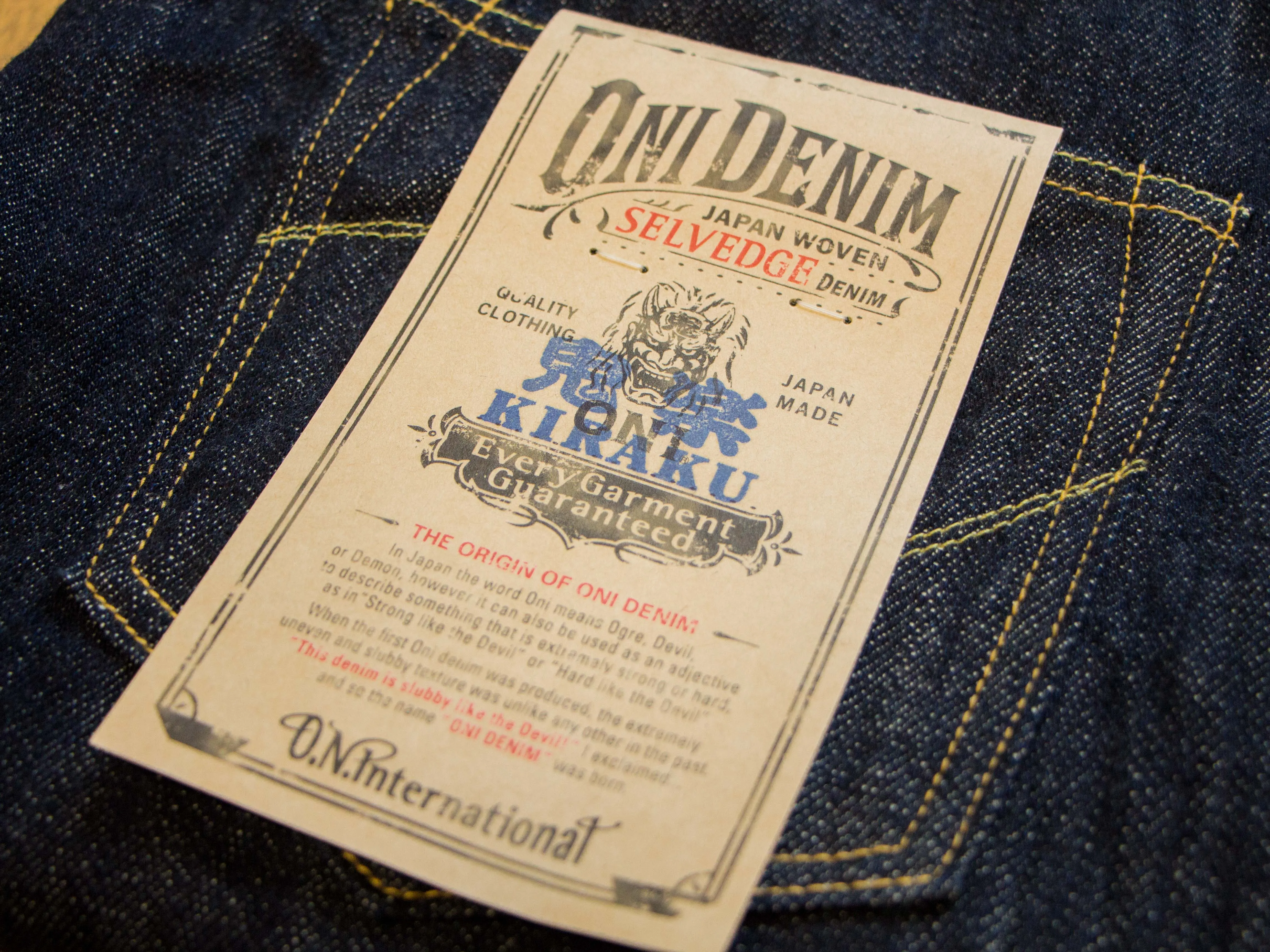 【ONI DENIM】702L-KIRAKU Natural Indigo Womens Jeans 12oz女版鬼樂輕磅數天然染直筒牛仔褲 sold by Blue Beach Denim product image thumbnail 3