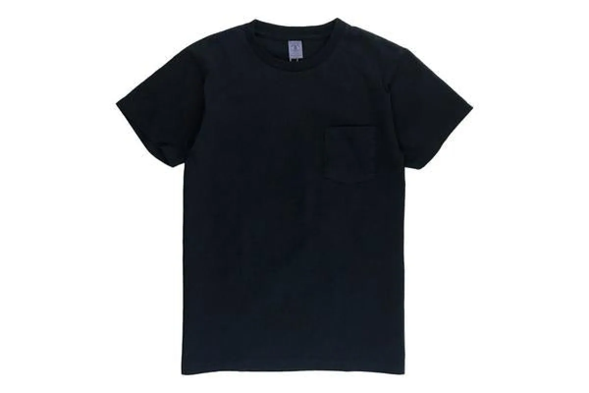 【Velva Sheen】1 Pac Crewneck Tee - Indigo/Black 黑藍染美製圓織素色短TEE sold by Blue Beach Denim