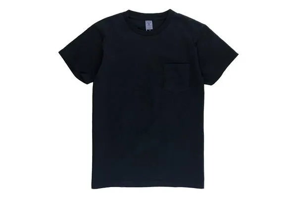 【Velva Sheen】1 Pac Crewneck Tee - Indigo/Black 黑藍染美製圓織素色短TEE sold by Blue Beach Denim