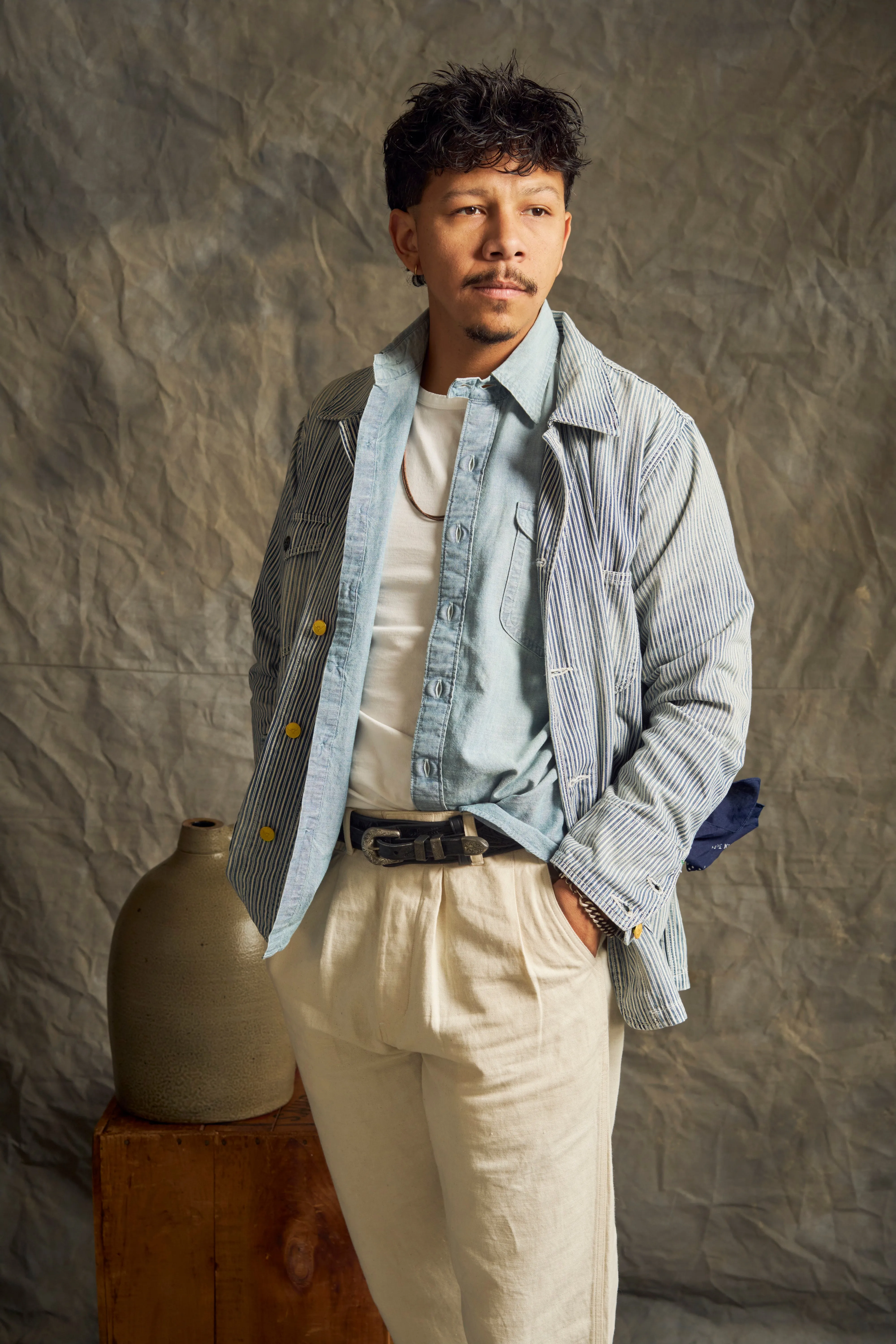 【WYTHE】Liberty Stripe Barn Jacket - Washed 復古水洗自由直條紋穀倉夾克 sold by Blue Beach Denim product image thumbnail 2