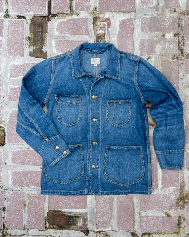 【WYTHE】Denim Barn Jacket - Washed Indigo 復古水洗丹寧穀倉夾克 sold by Blue Beach Denim